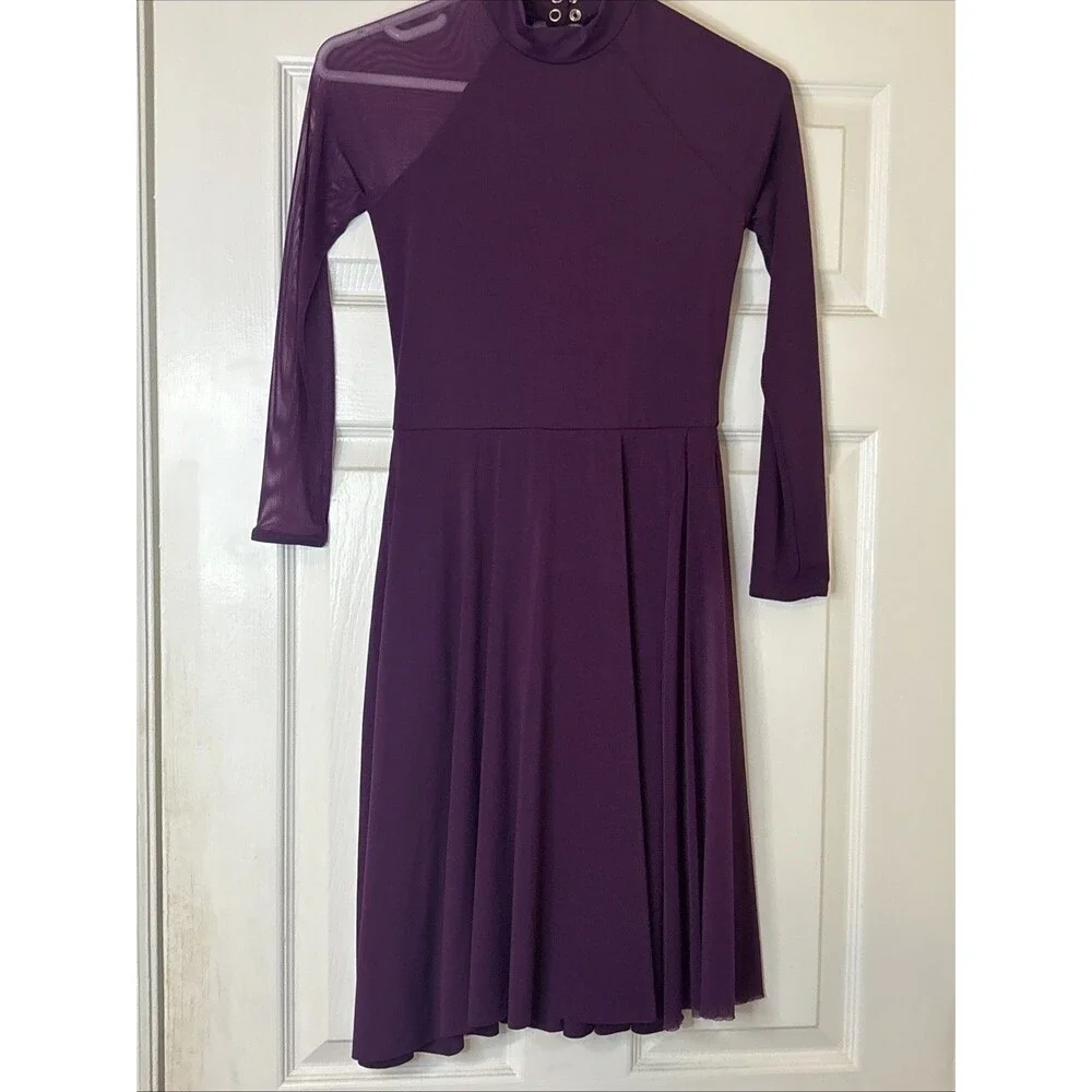 EUC Girls Weissman Purple Dance Recital Dress Costume Sz Large Child  12286